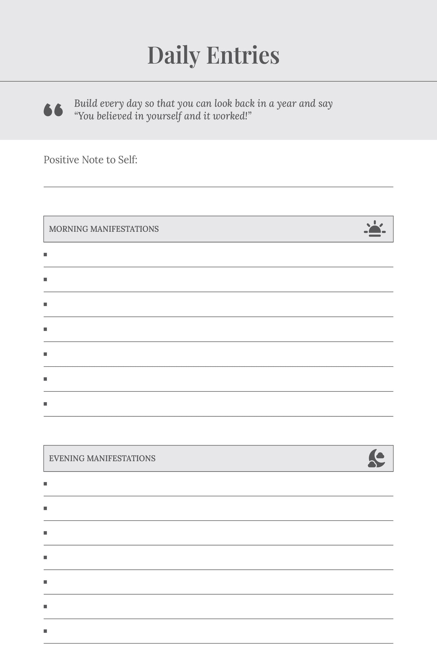 Manifestation journal